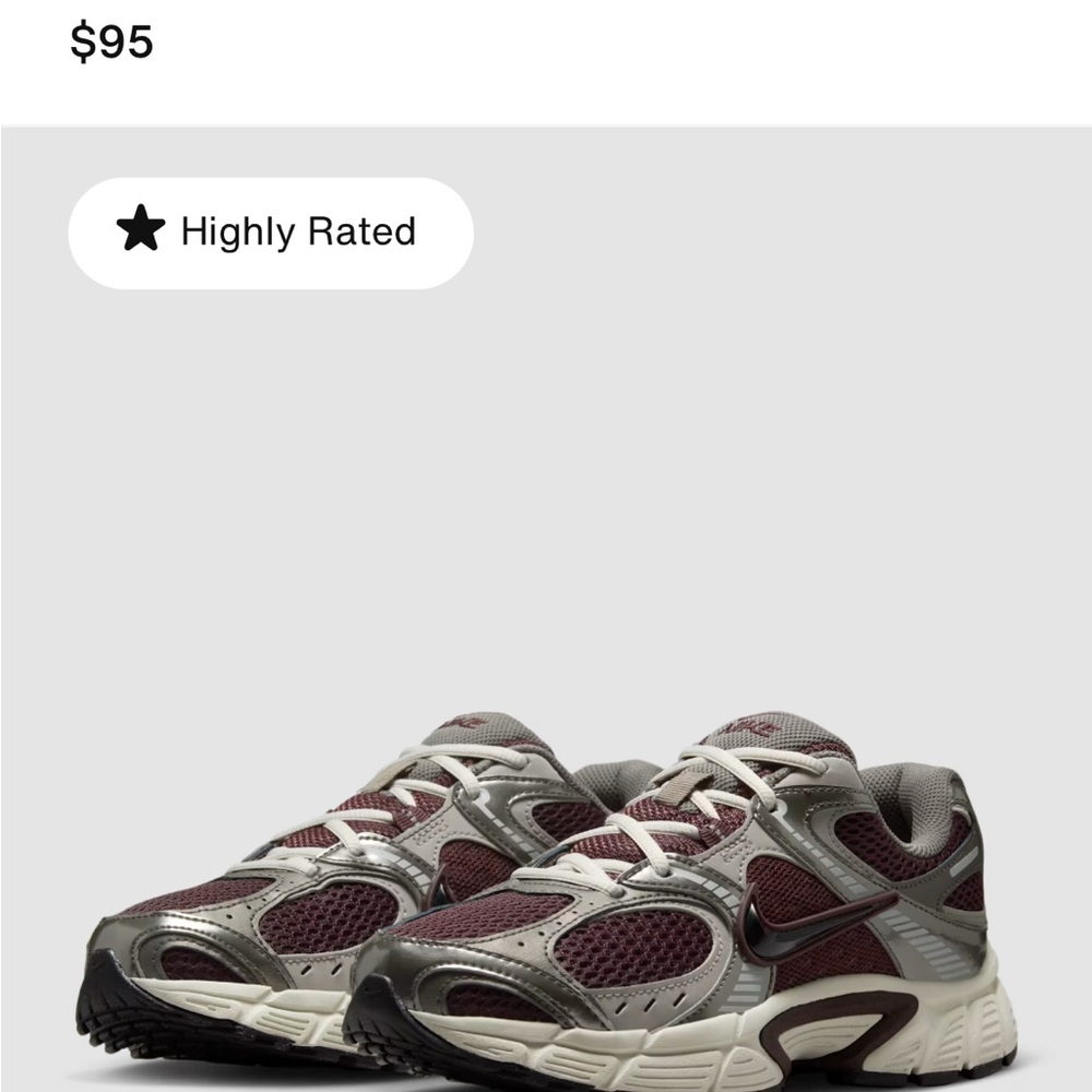 Nike Women's Sneakers in Burgundy and Gray RNR 5